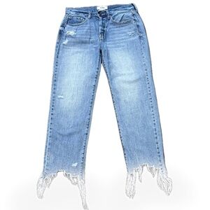 👖🛹 PISTOLA Cassie Crop High Rise Straight Jeans | Women’s 26 | Blue Distressed
